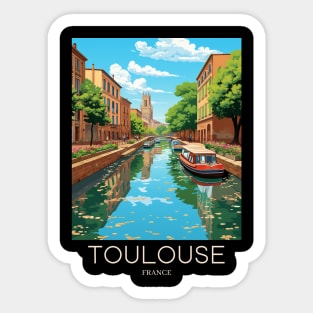 A Pop Art Travel Print of Toulouse - France Sticker